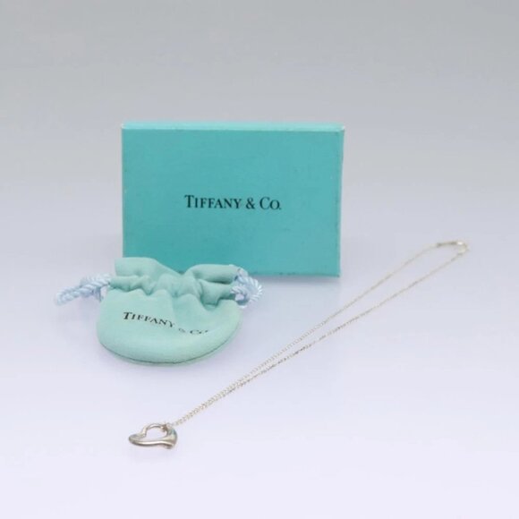 TIFFANY&Co. Open Heart Necklace Ag925 Silver Auth am7763 - Picture 5 of 13